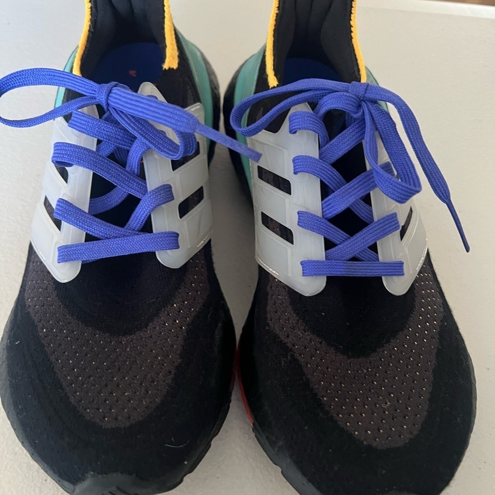 Adidas Black and Blue Athletic Shoes Ultraboost 21 running shoes size 4 Women's
